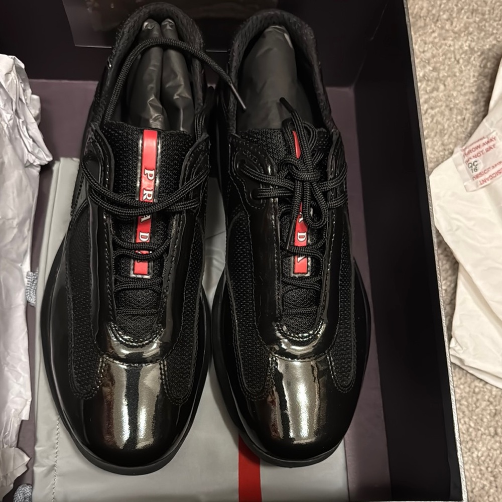 Prada Black Sneakers Sleek Low-Profile Design